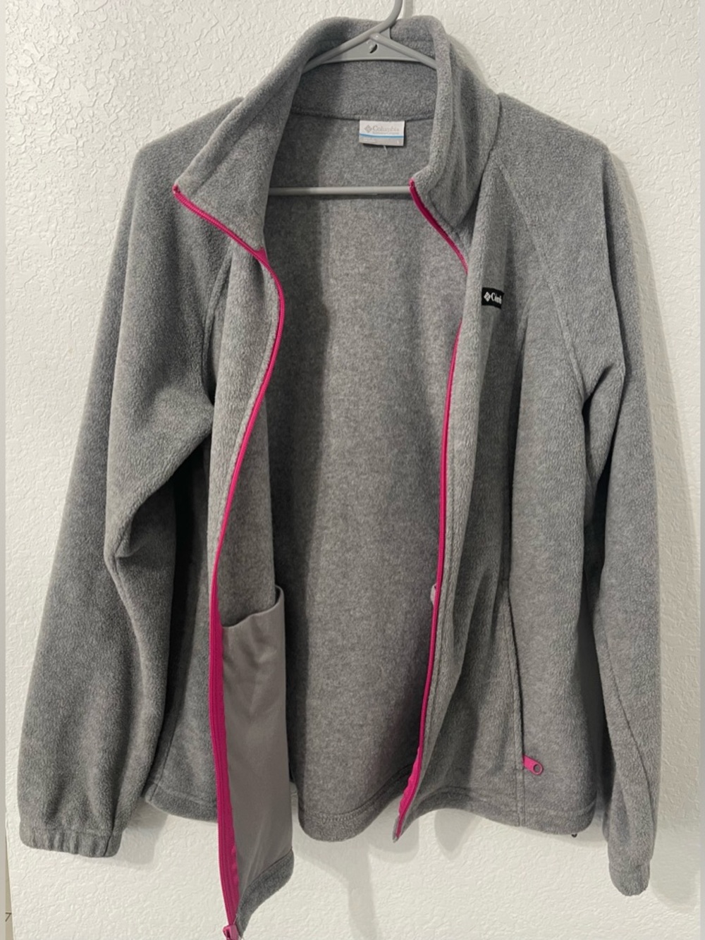 Columbia Gray Fleece Jacket with Pink Zipper - Picture 4 of 4